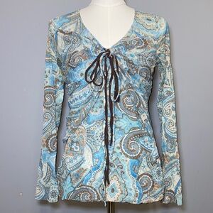 Sweet Pea by Stacy Frati Blue Paisley Blouse